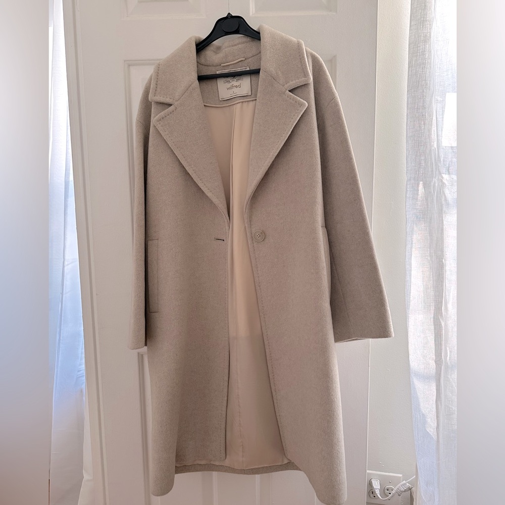 ARITZIA WILFRED ONLY COAT WOOL/CASHMERE OATMEAL COLOR